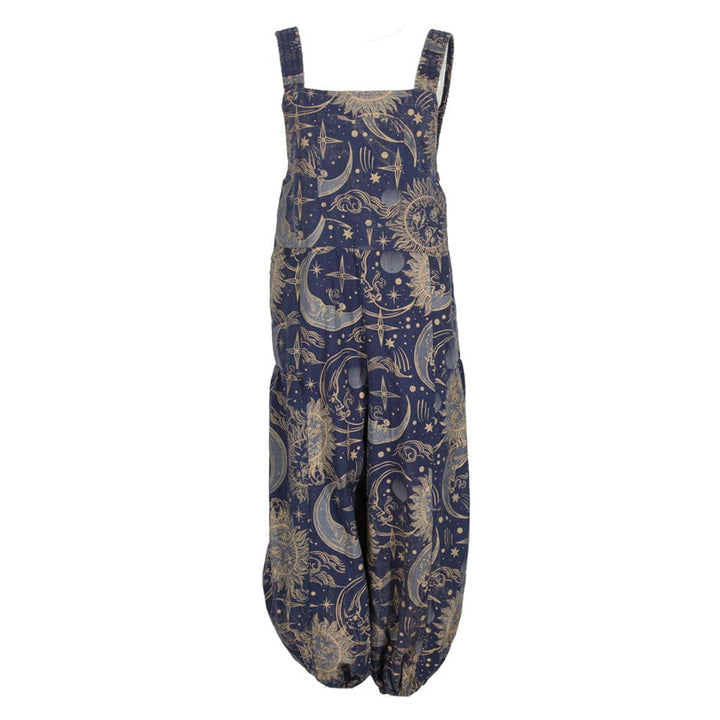 Sun & Moon Print Harem Dungarees