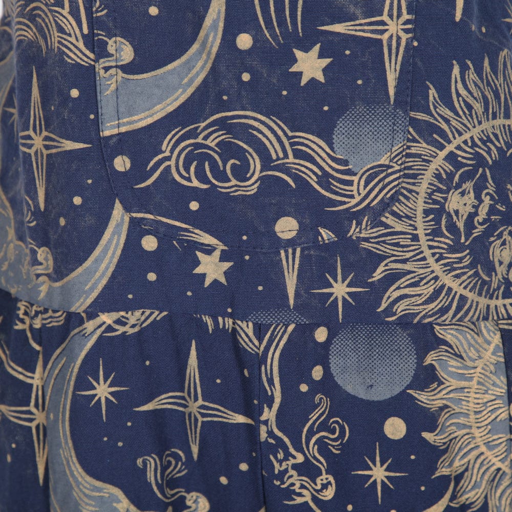 Sun & Moon Print Harem Dungarees