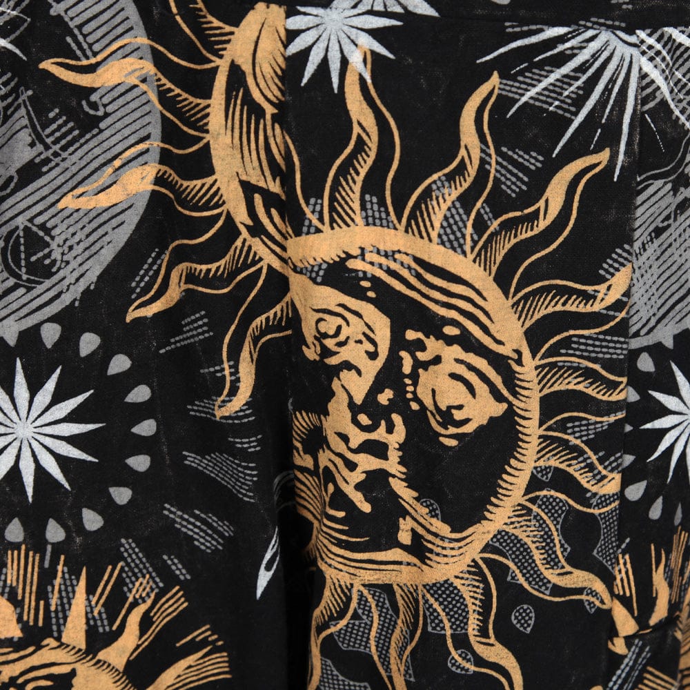 Sun & Moon Print Harem Dungarees