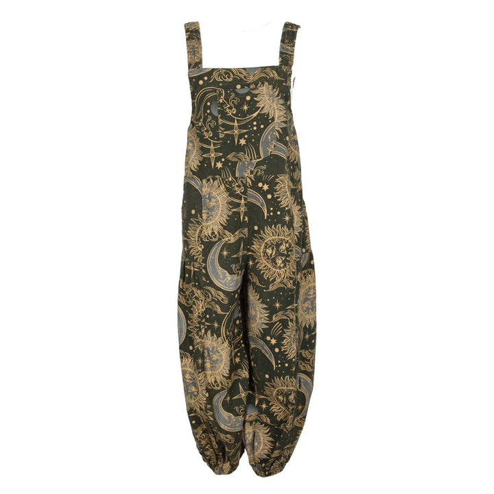 Sun & Moon Print Harem Dungarees