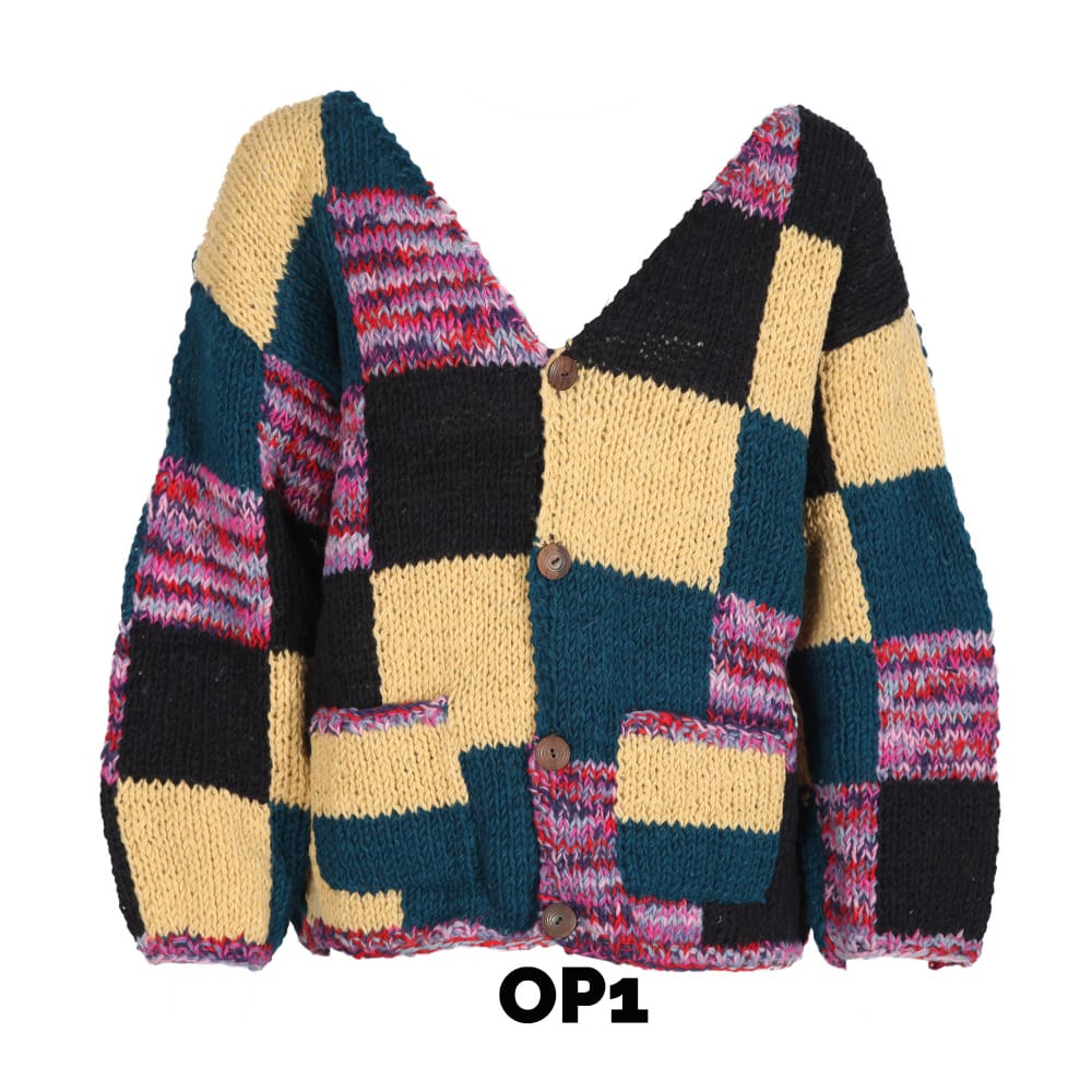 Patchwork Wool Cardigan