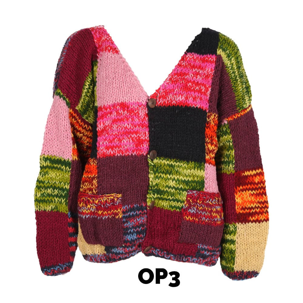 Patchwork Wool Cardigan