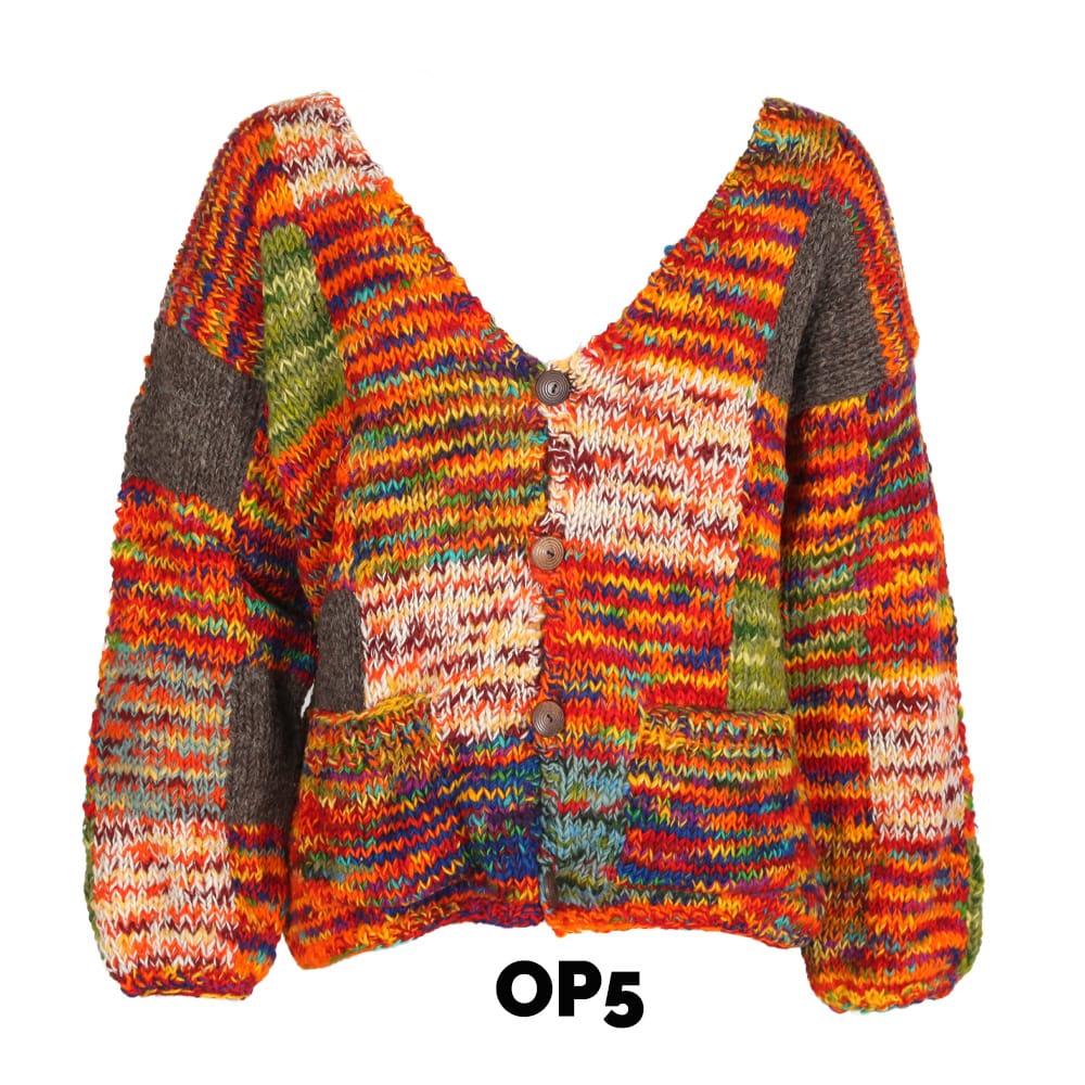 Patchwork Wool Cardigan