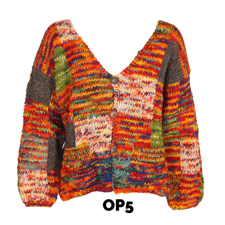 Patchwork Wool Cardigan