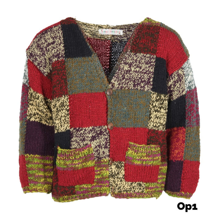 Patchwork Wool Cardigan