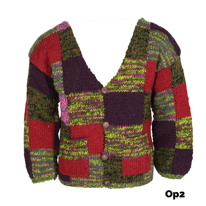 Patchwork Wool Cardigan