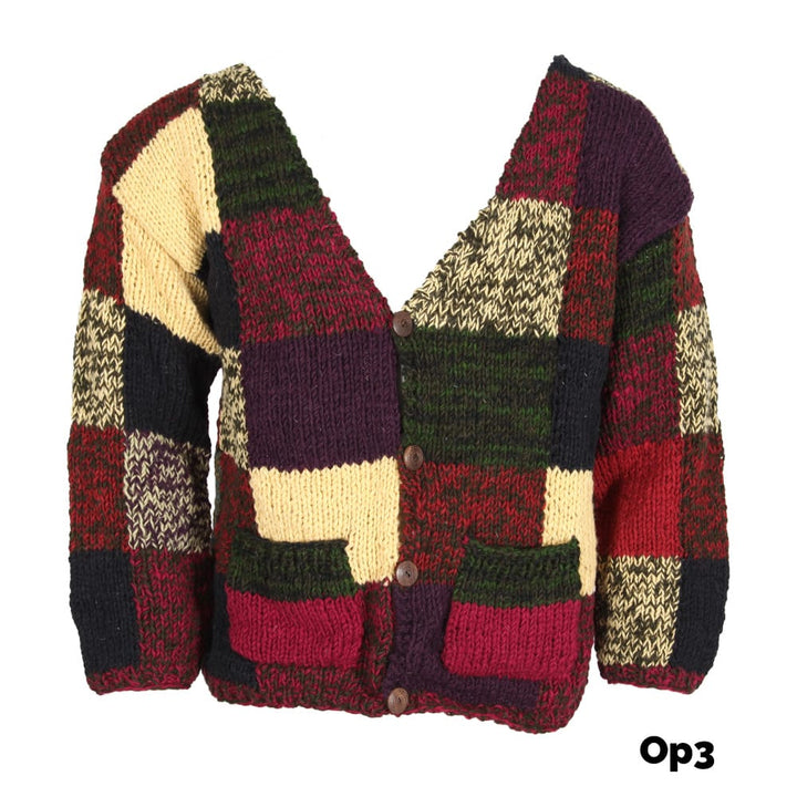 Patchwork Wool Cardigan