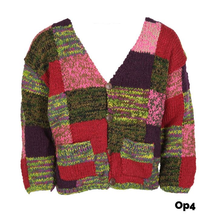 Patchwork Wool Cardigan