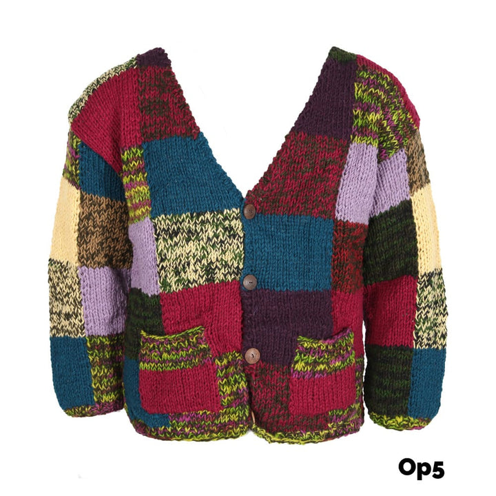 Patchwork Wool Cardigan