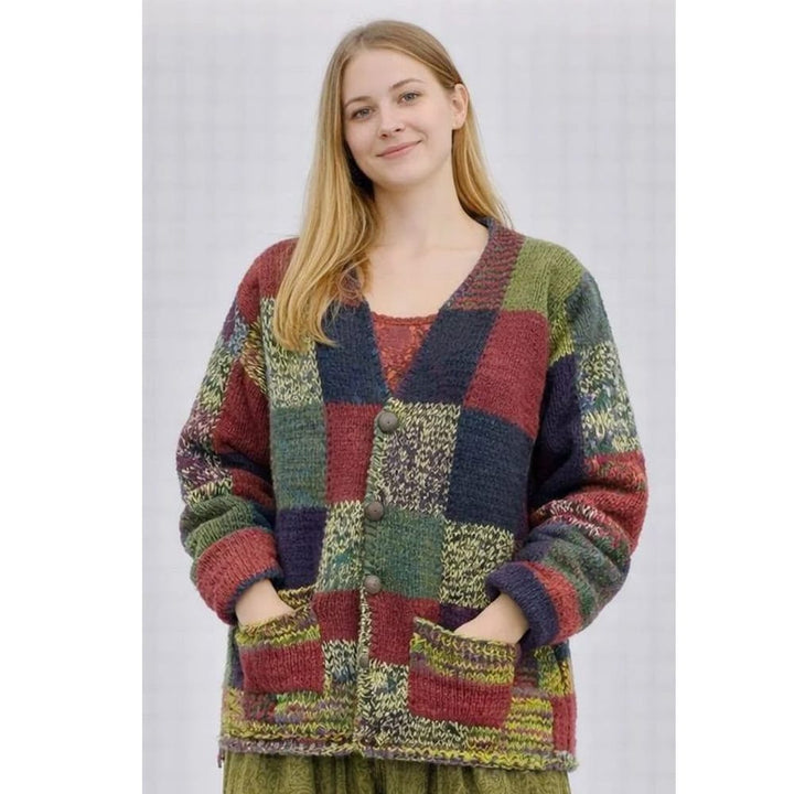 Patchwork Wool Cardigan