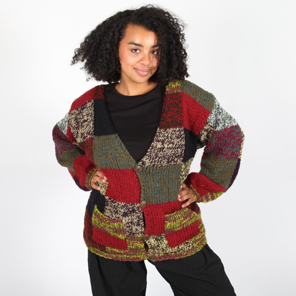 Patchwork Wool Cardigan