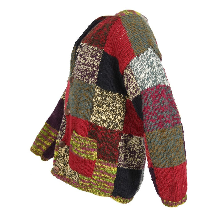 Patchwork Wool Cardigan