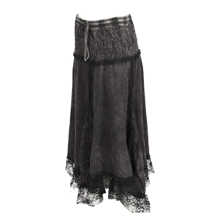 Black Lace Hem Midi Skirt