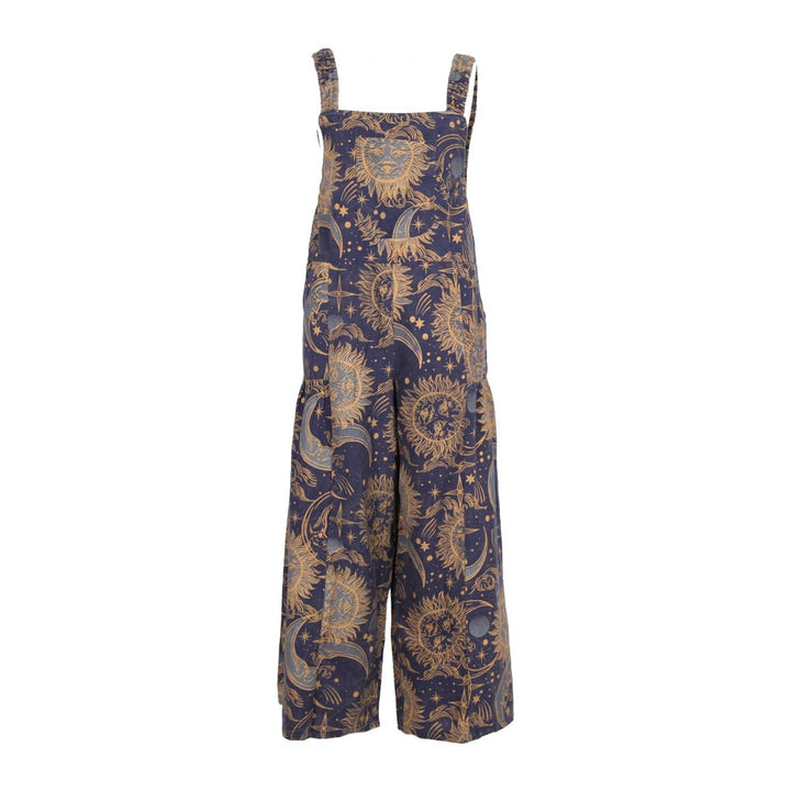 Sun &amp; Moon Print Wide Leg Dungarees