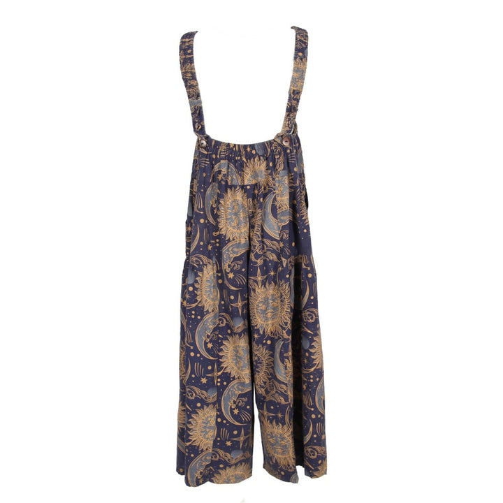 Sun &amp; Moon Print Wide Leg Dungarees