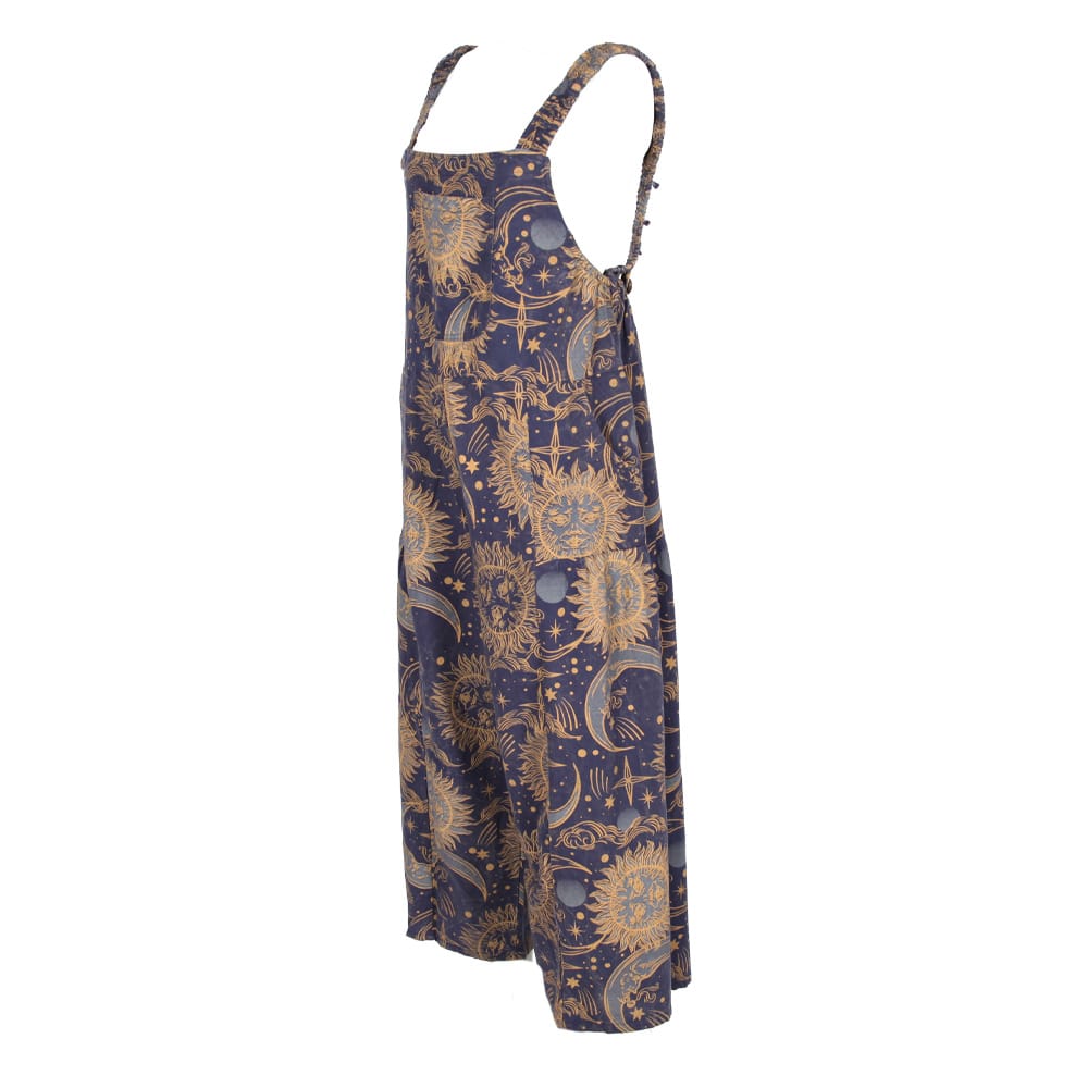 Sun &amp; Moon Print Wide Leg Dungarees