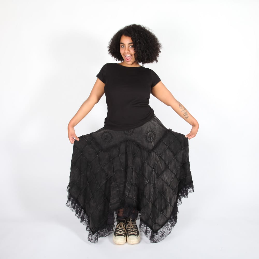 Hanky Lace Hem Patch Skirt