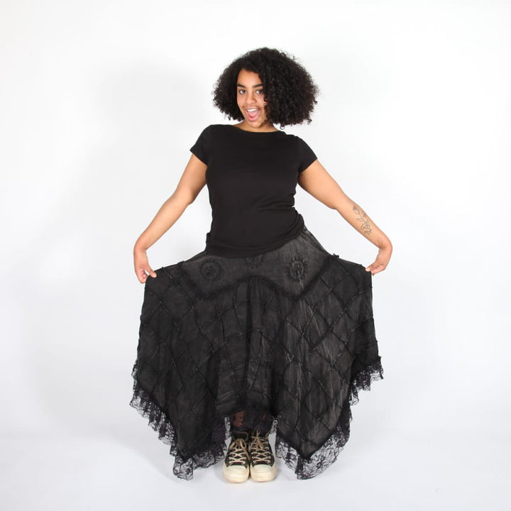 Hanky Lace Hem Patch Skirt