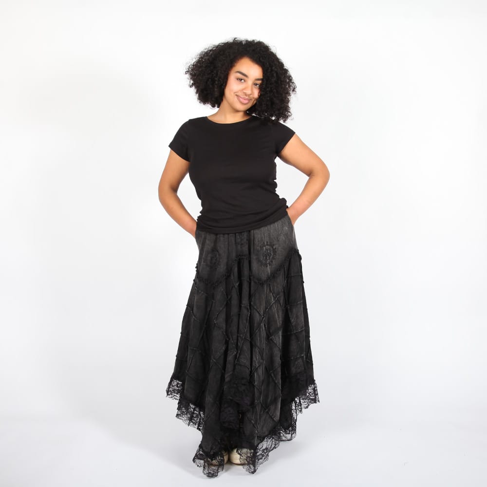 Hanky Lace Hem Patch Skirt