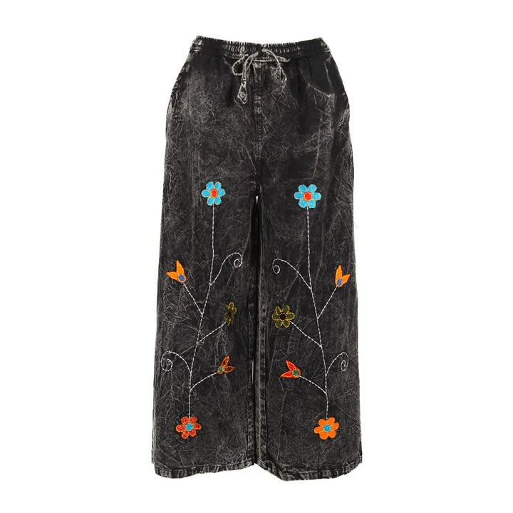 Aplique Wide Leg Trousers