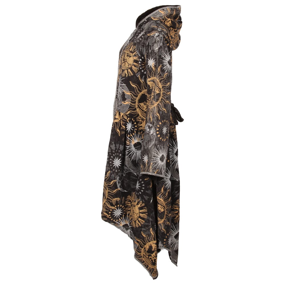 Long Screen Printed Cotton Coat