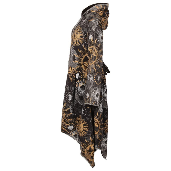 Long Screen Printed Cotton Coat