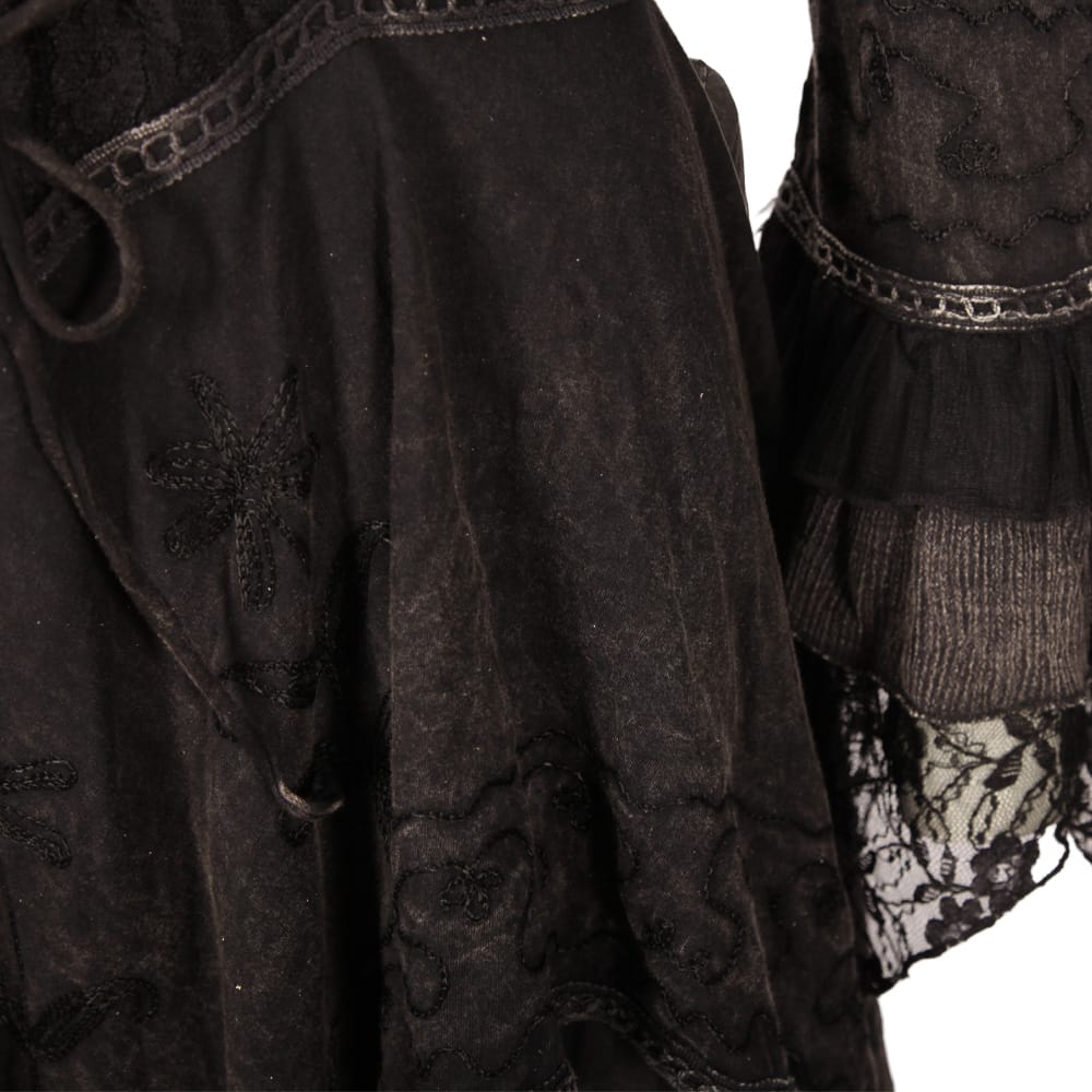 Long Sleeve Gothic Hanky Hem Dress