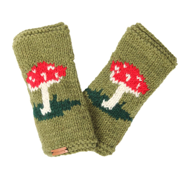 Mushroom Knit Hand Warmers