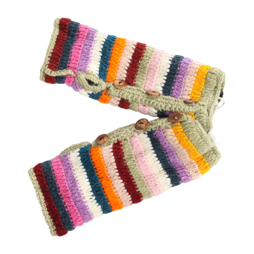 Knitted Rainbow Wrist Warmers