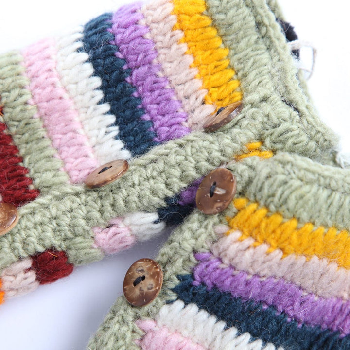Knitted Rainbow Wrist Warmers