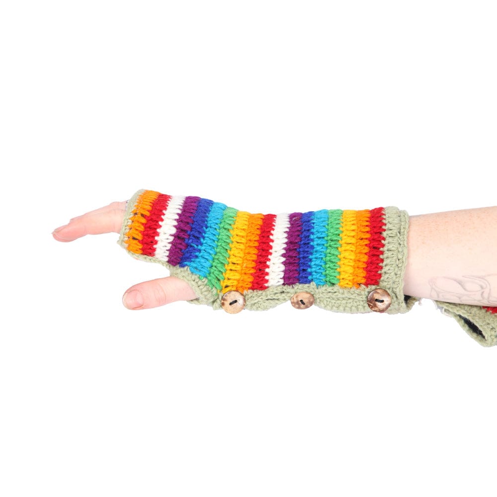 Knitted Rainbow Wrist Warmers