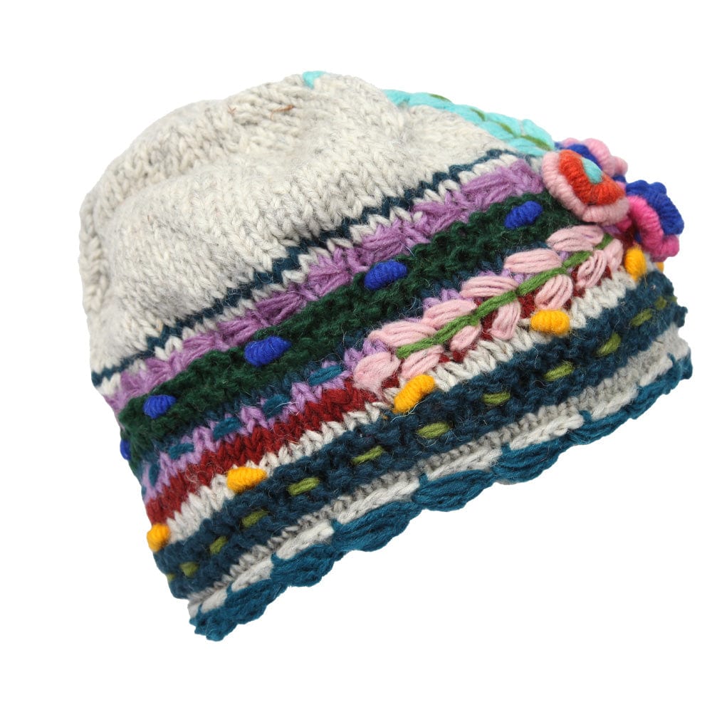 Flower Knitted Beanie