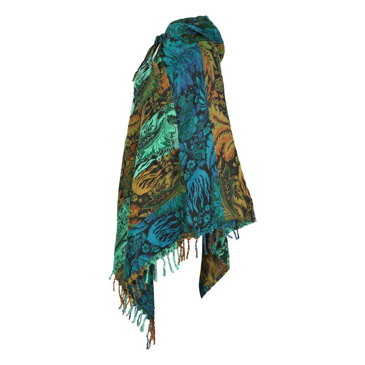 Floral V Shaped Poncho