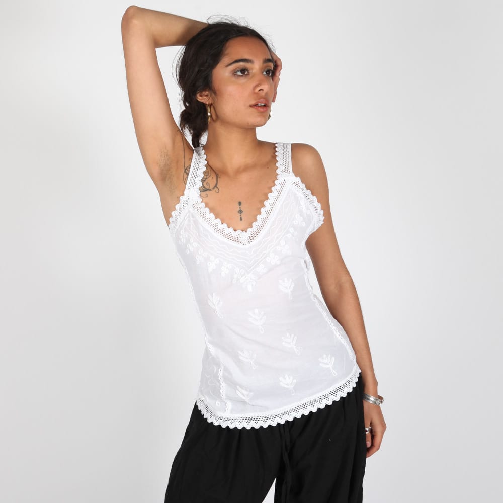Cami Embroidered Vest Top