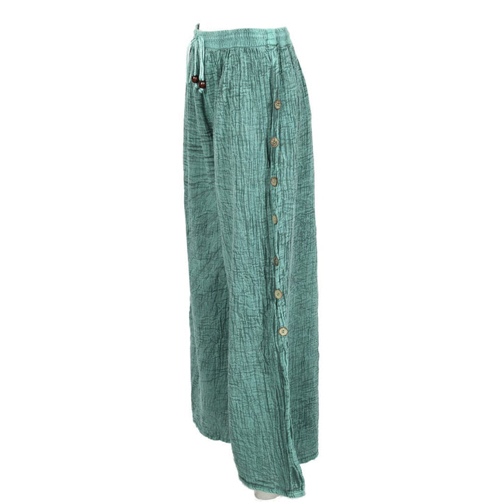 Wide Leg Button Through Pants