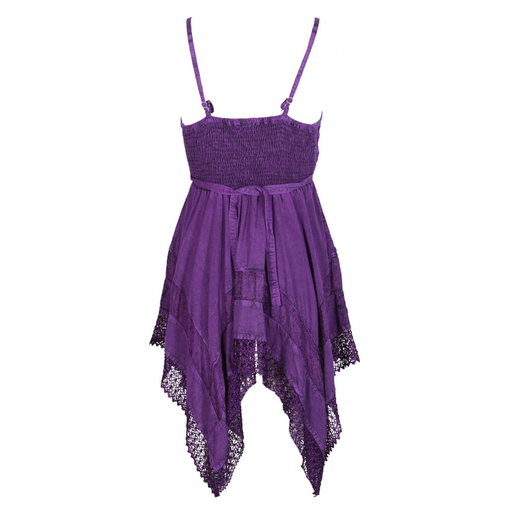 Embroidered Mini Handkerchief Dress