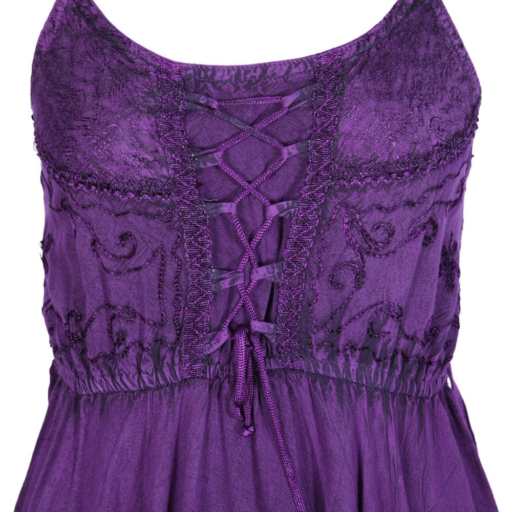 Embroidered Mini Handkerchief Dress