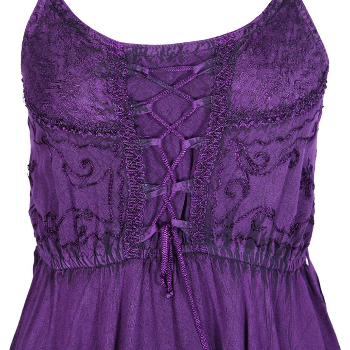 Embroidered Mini Handkerchief Dress