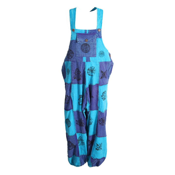 Cotton Patchwork Dungarees