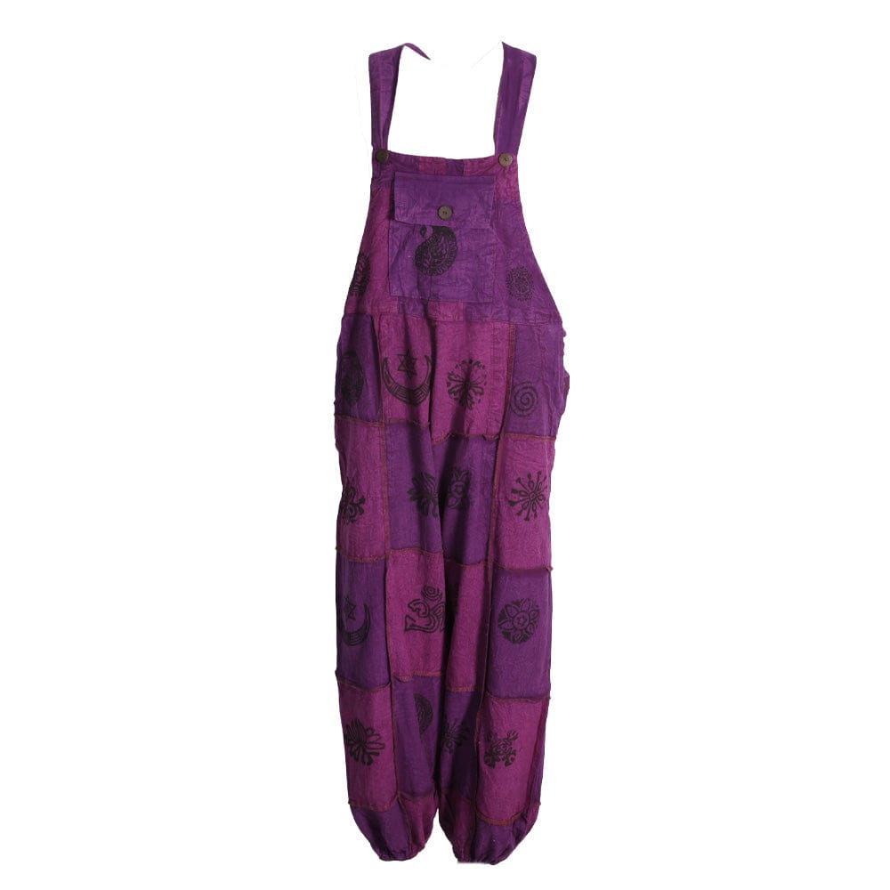 Cotton Patchwork Dungarees