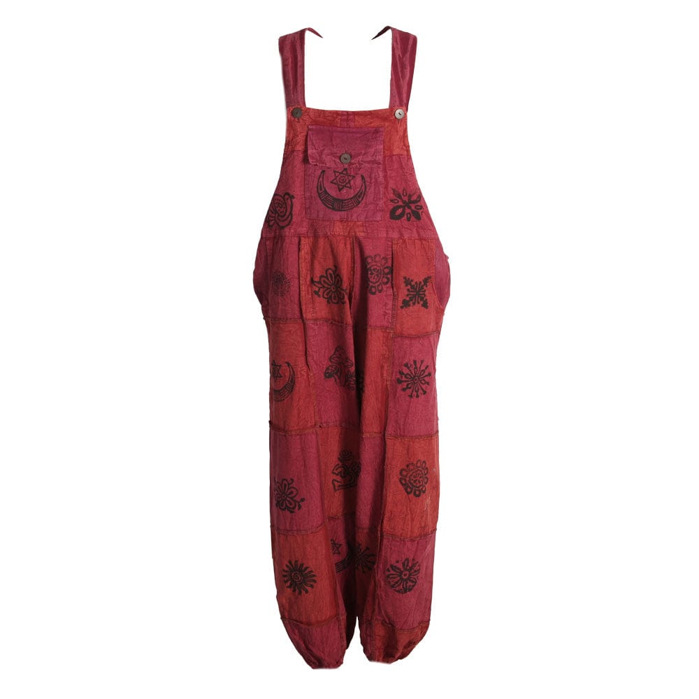 Cotton Patchwork Dungarees