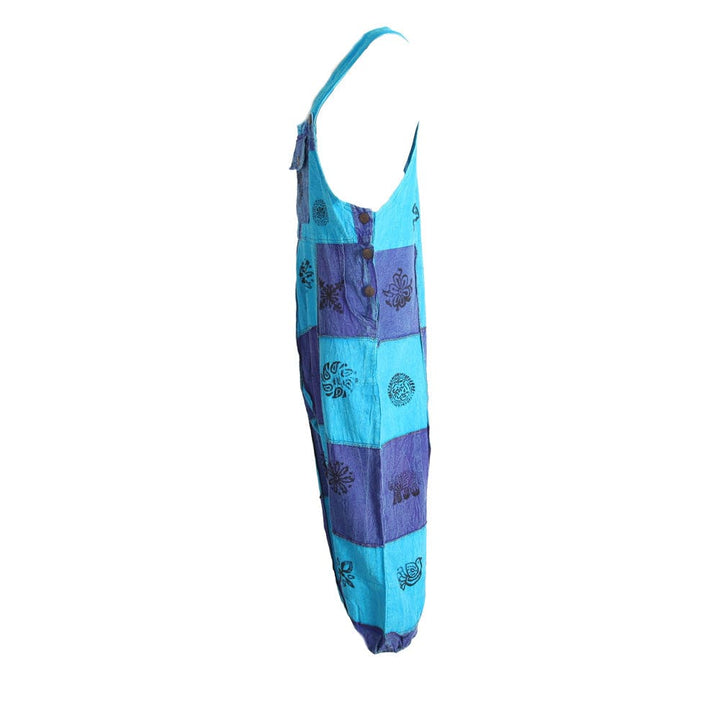 Cotton Patchwork Dungarees