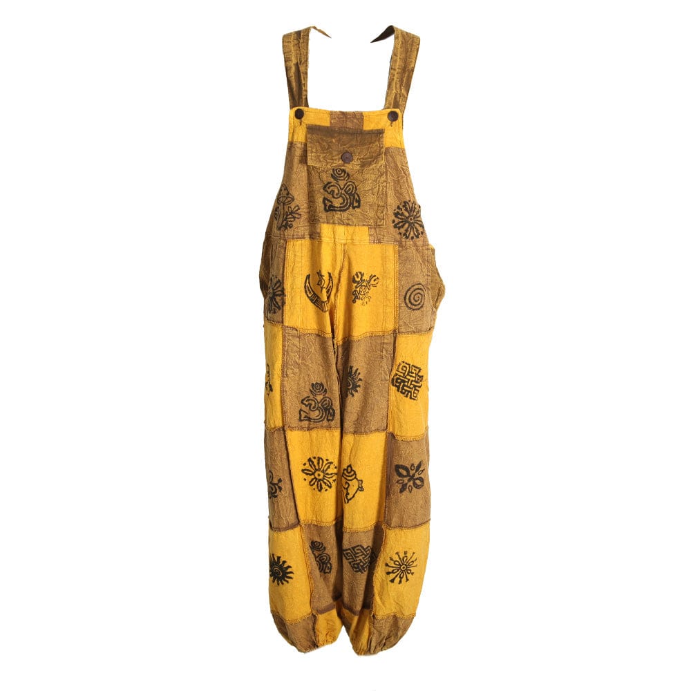 Cotton Patchwork Dungarees