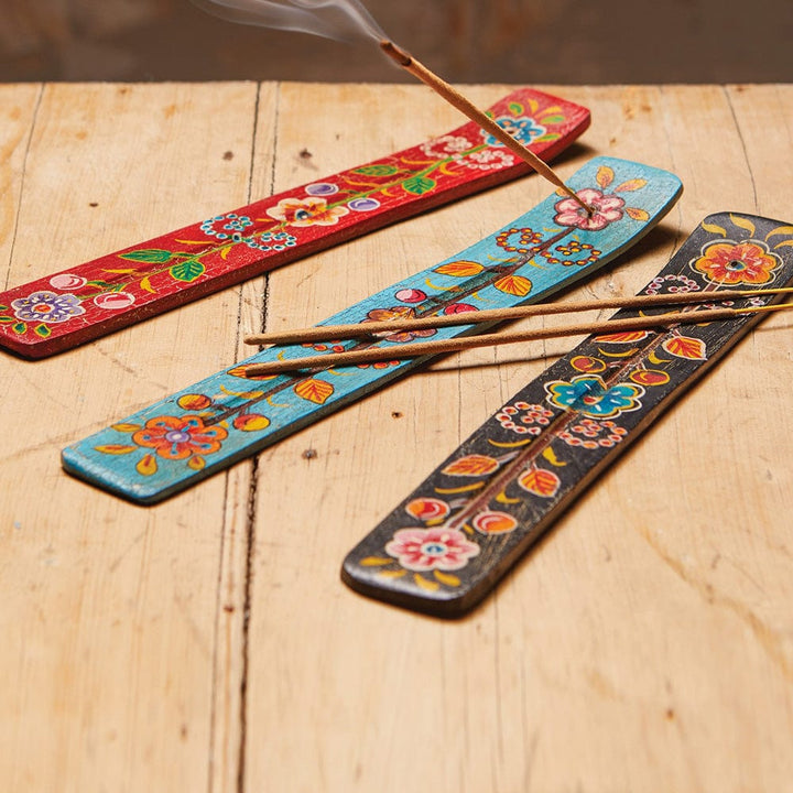 Hand Painted Wooden Incense Holder