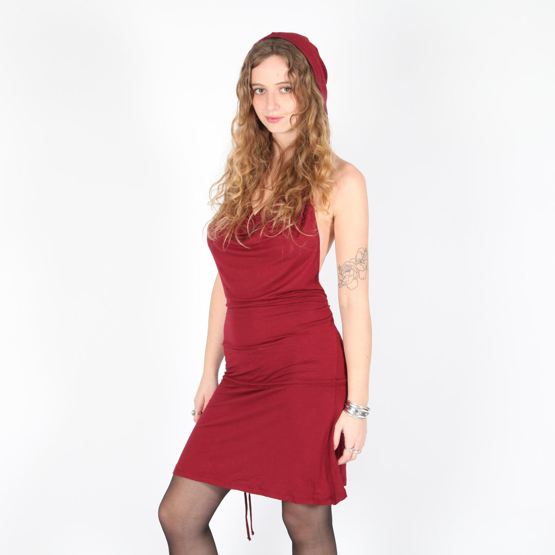 backless hooded dress HOODED BEAUTY BACKLESS MIDI DRESS IN WHITE