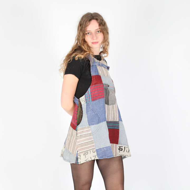 Patchwork Pinafore Dress