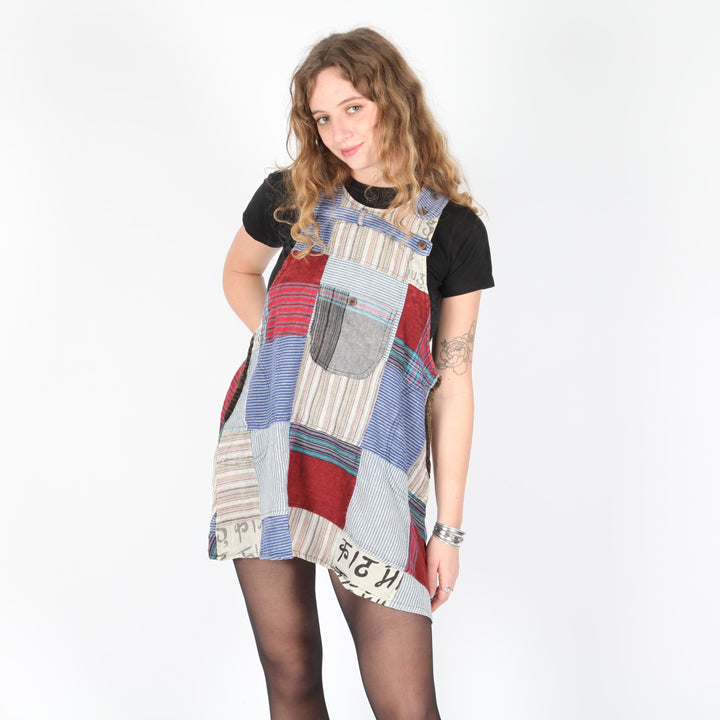 Patchwork Pinafore Dress