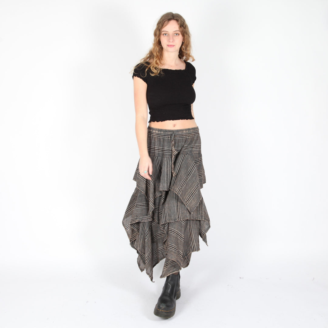 Hanky Hem Striped Skirt