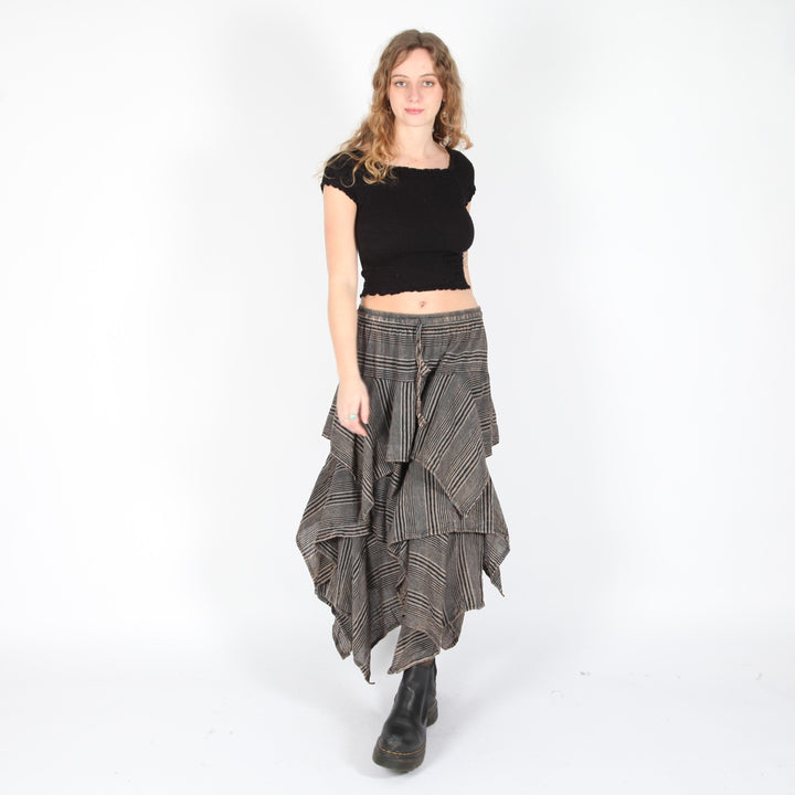 Hanky Hem Striped Skirt