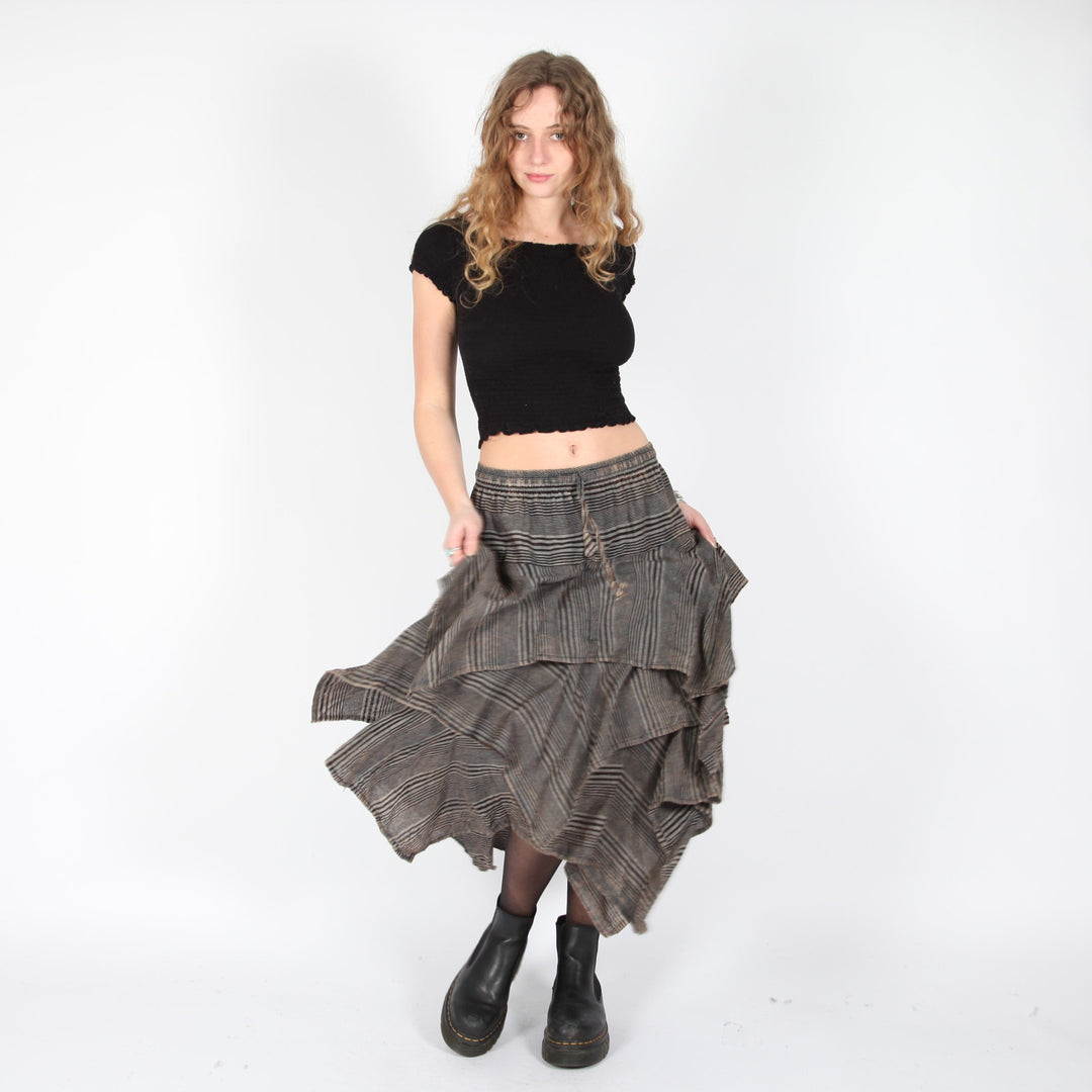 Hanky Hem Striped Skirt